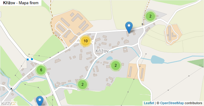 Křížov - mapa firem