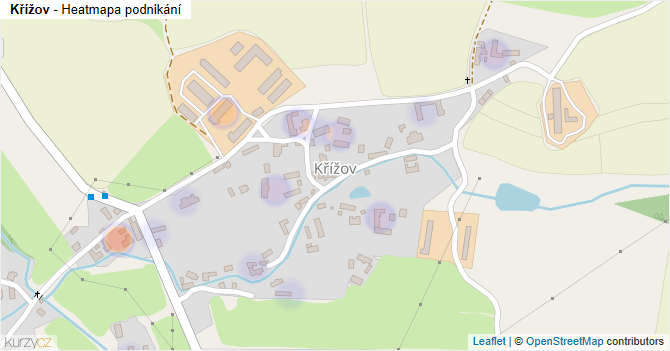 Křížov - mapa podnikání
