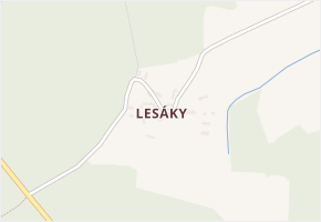 Lesáky v obci Pravonín - mapa části obce