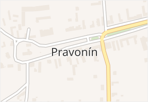 Pravonín v obci Pravonín - mapa části obce