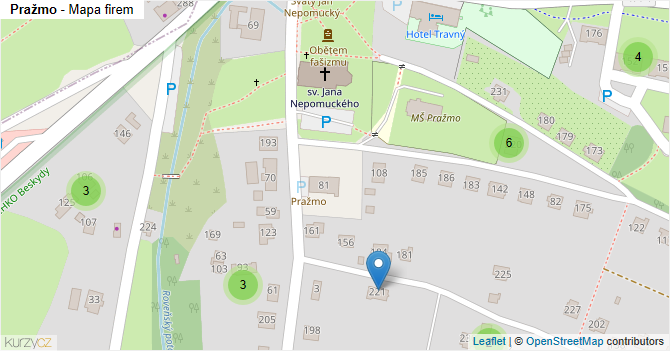 Pražmo - mapa firem
