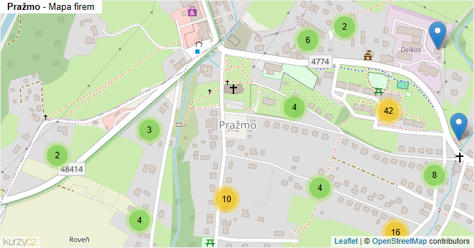 Pražmo - mapa firem