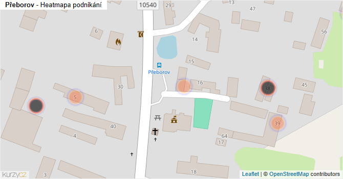 Přeborov - mapa podnikání
