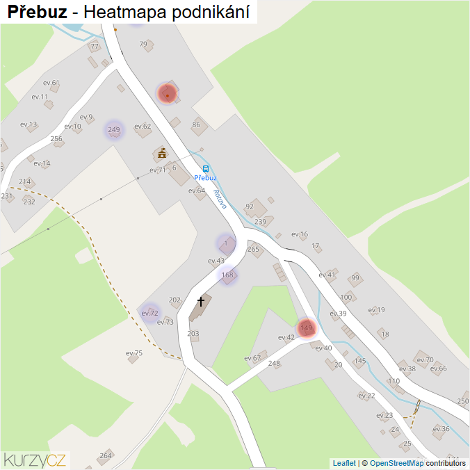 Mapa Přebuz - Firmy v části obce.