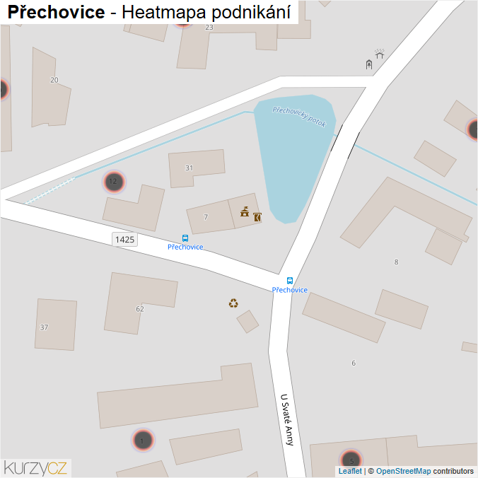 Mapa Přechovice - Firmy v obci.