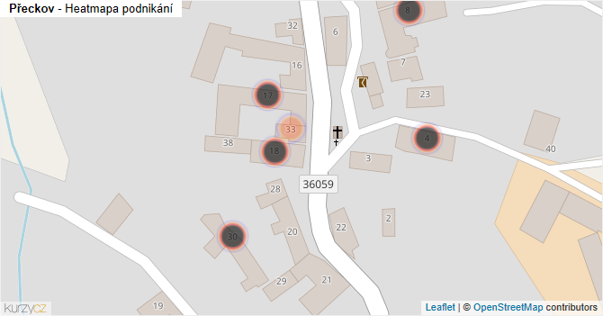 Přeckov - mapa podnikání