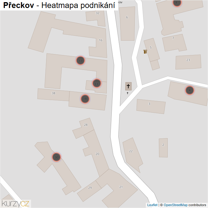 Mapa Přeckov - Firmy v obci.