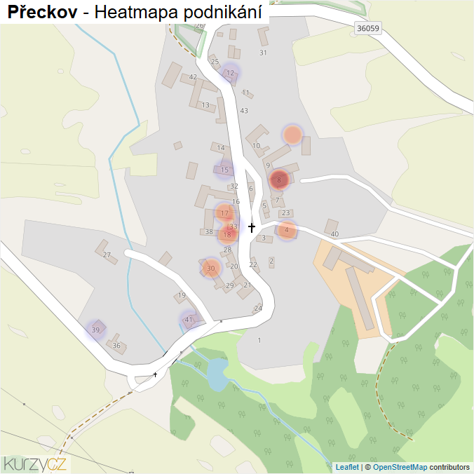 Mapa Přeckov - Firmy v části obce.