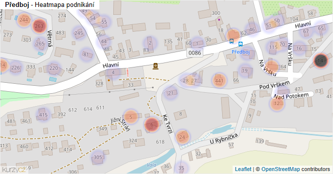 Předboj - mapa podnikání