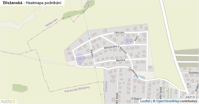 Břežanská - mapa podnikání