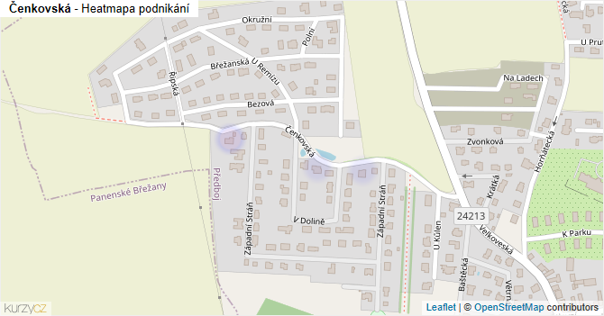 Čenkovská - mapa podnikání