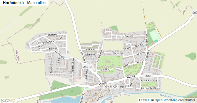 Horňátecká - mapa ulice