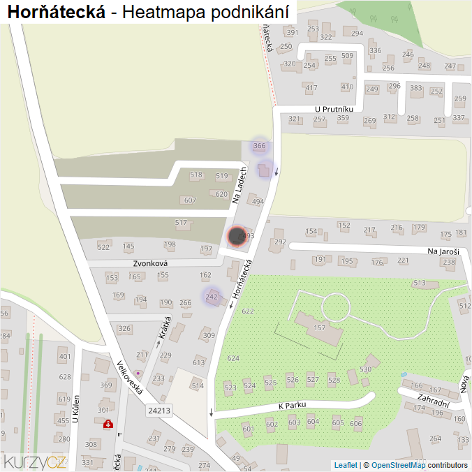 Mapa Horňátecká - Firmy v ulici.