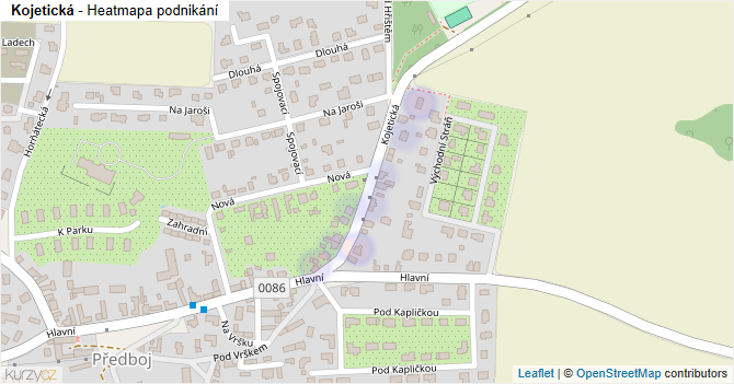 Kojetická - mapa podnikání