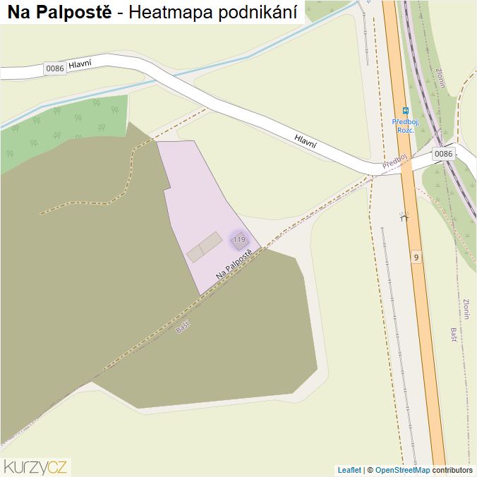 Mapa Na Palpostě - Firmy v ulici.