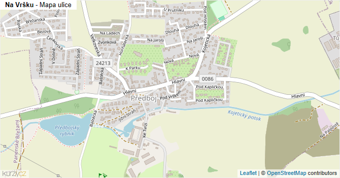 Na Vršku - mapa ulice