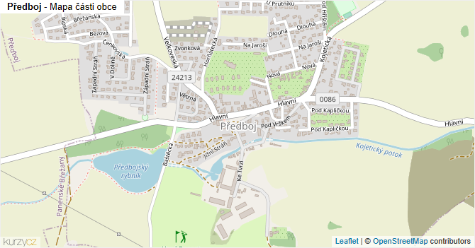 Předboj - mapa části obce