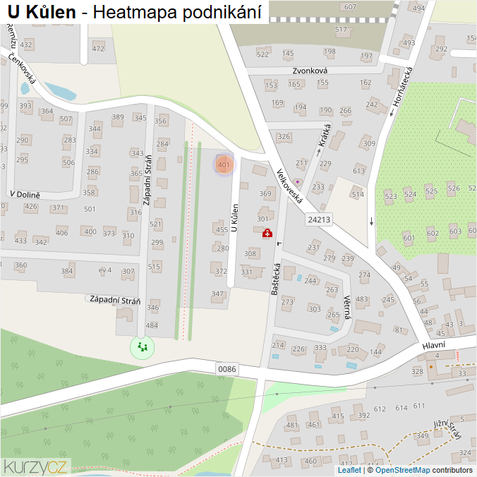 Mapa U Kůlen - Firmy v ulici.