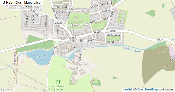 U Rybníčka - mapa ulice