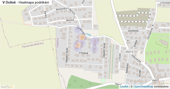 V Dolině - mapa podnikání