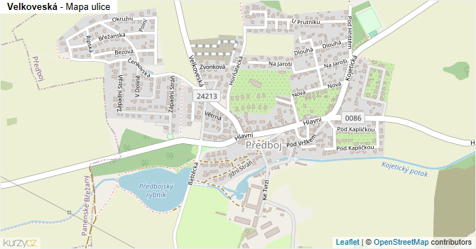 Velkoveská - mapa ulice