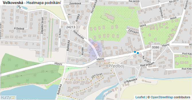 Velkoveská - mapa podnikání