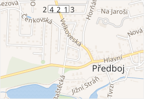 Větrná v obci Předboj - mapa ulice