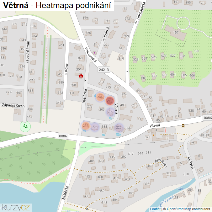 Mapa Větrná - Firmy v ulici.