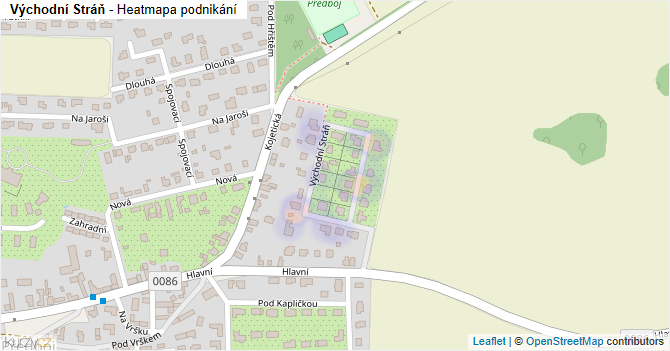 Východní Stráň - mapa podnikání