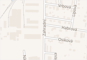 Zahradní v obci Předboj - mapa ulice