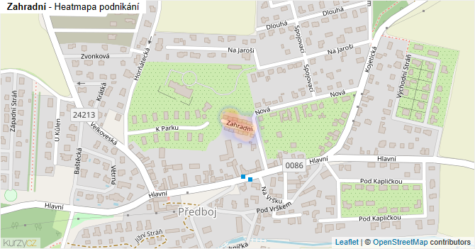Zahradní - mapa podnikání