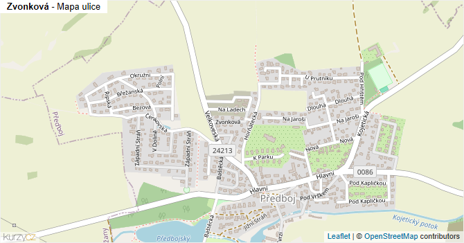 Zvonková - mapa ulice