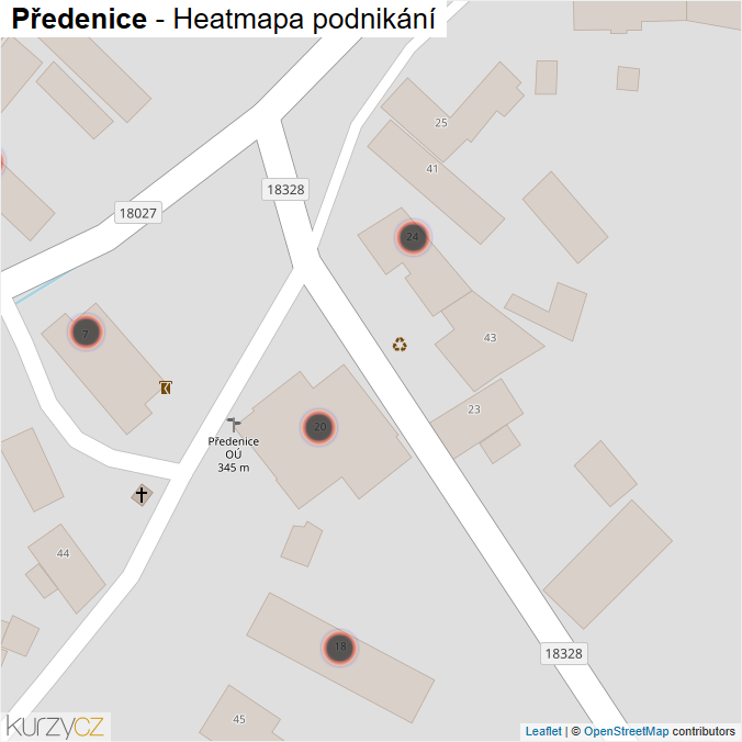 Mapa Předenice - Firmy v obci.