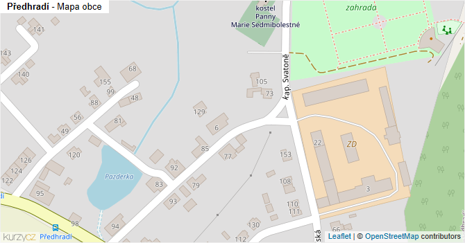 Předhradí - mapa obce