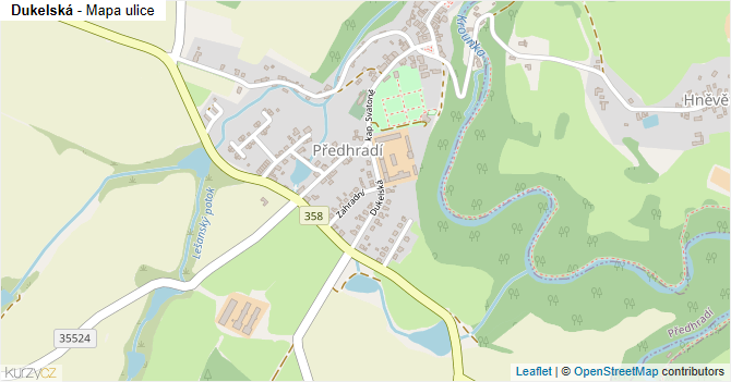 Dukelská - mapa ulice