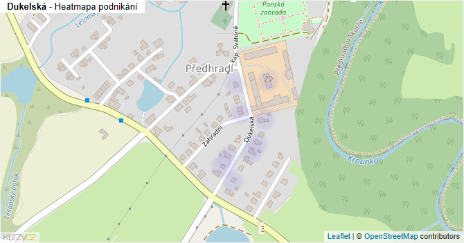 Dukelská - mapa podnikání
