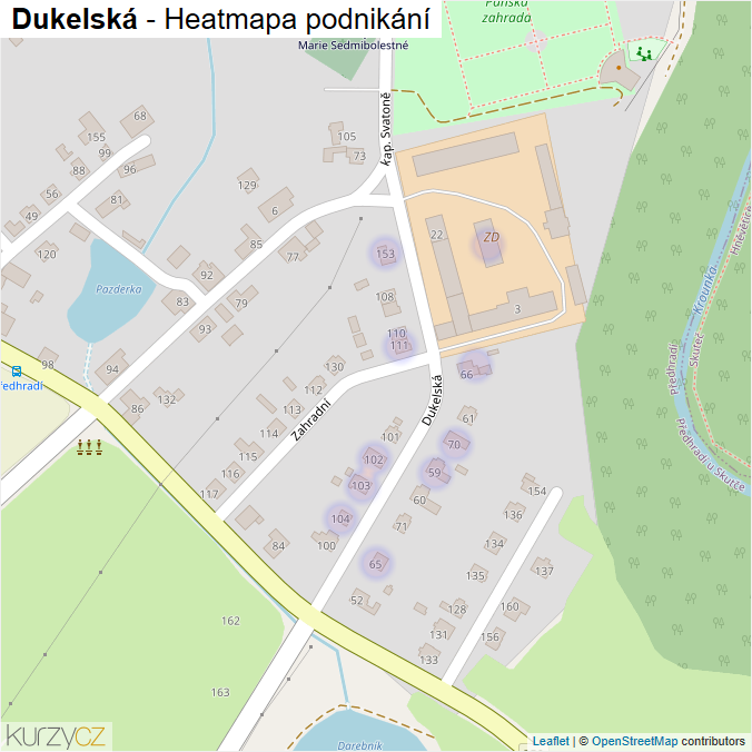 Mapa Dukelská - Firmy v ulici.