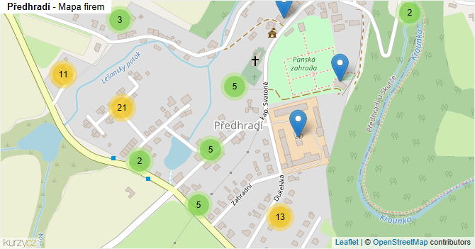 Předhradí - mapa firem
