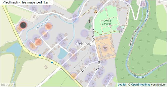 Předhradí - mapa podnikání
