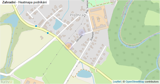 Zahradní - mapa podnikání