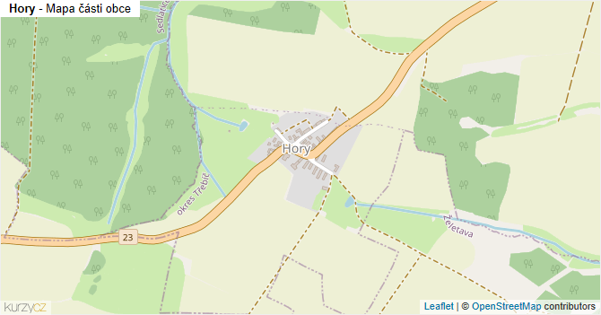 Hory - mapa části obce