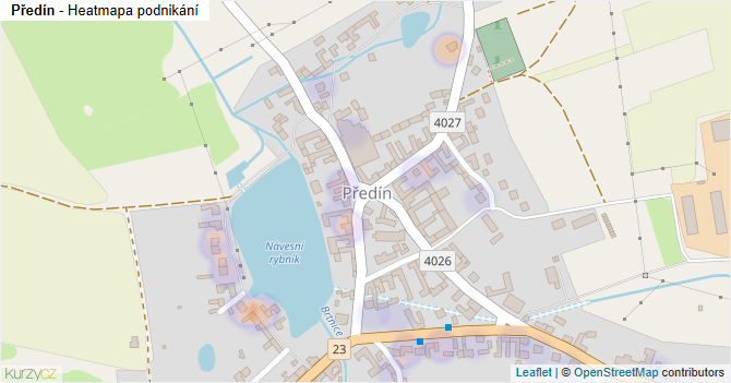 Předín - mapa podnikání