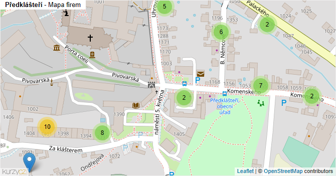 Předklášteří - mapa firem