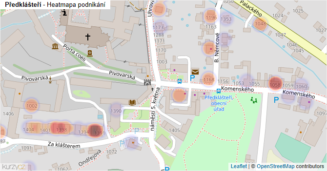 Předklášteří - mapa podnikání