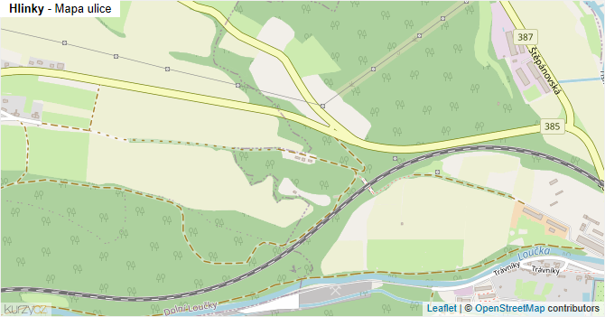 Hlinky - mapa ulice