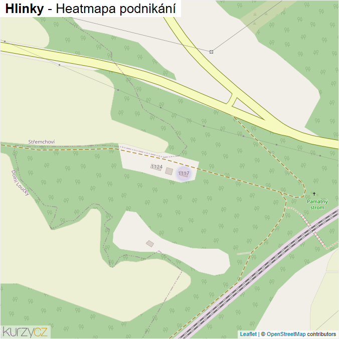 Mapa Hlinky - Firmy v ulici.
