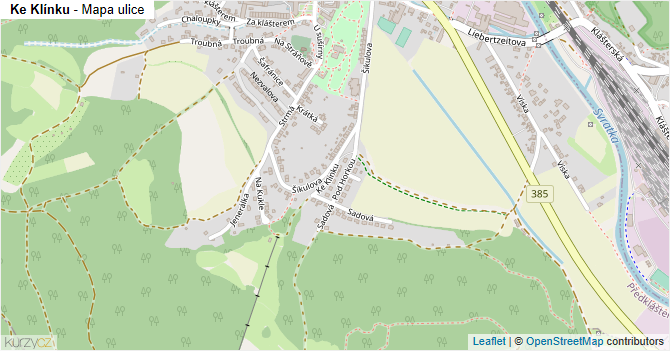 Ke Klínku - mapa ulice
