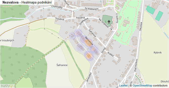 Nezvalova - mapa podnikání