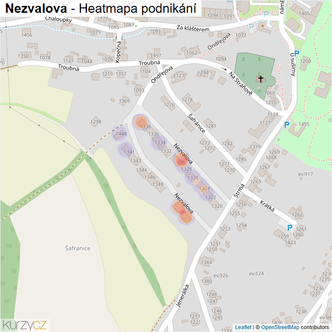 Mapa Nezvalova - Firmy v ulici.