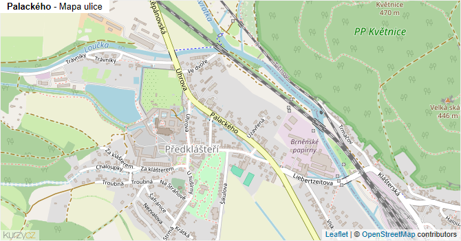 Palackého - mapa ulice